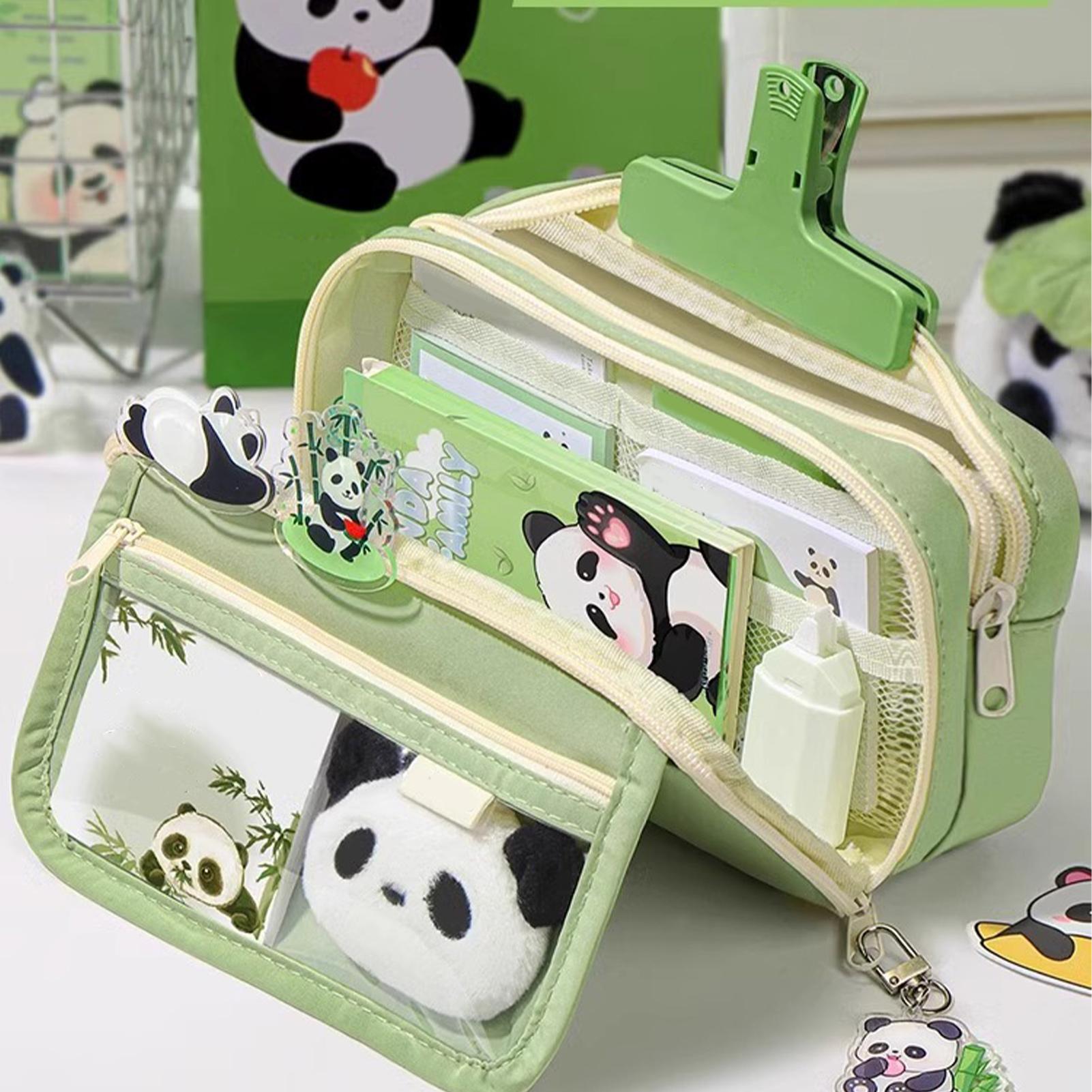 Aesthetic Large Pencil Case Pouch - Estojo de Lápis Estético Panda, Estojo