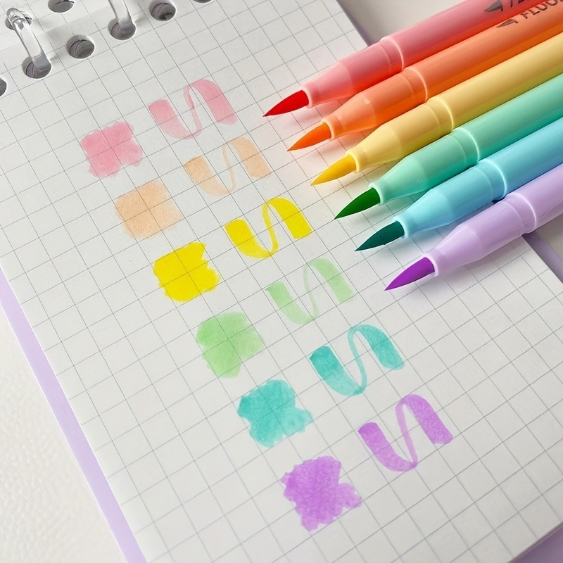Pastel Highlighter Set Double Ended - Conjunto de canetas fluorescentes com pincel