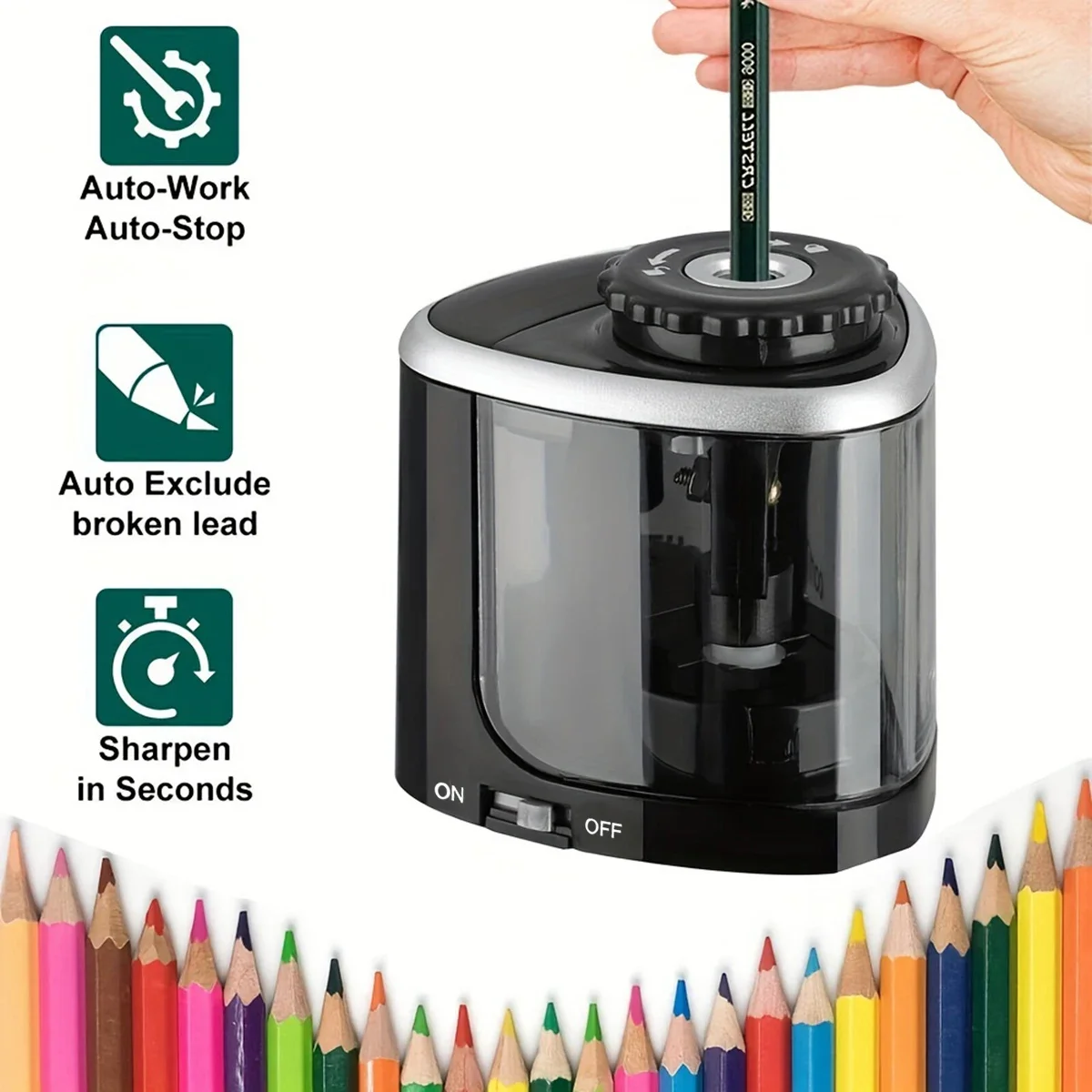 Electric Pencil Sharpener Usb - Conjunto de apontador elétrico, apontador de
