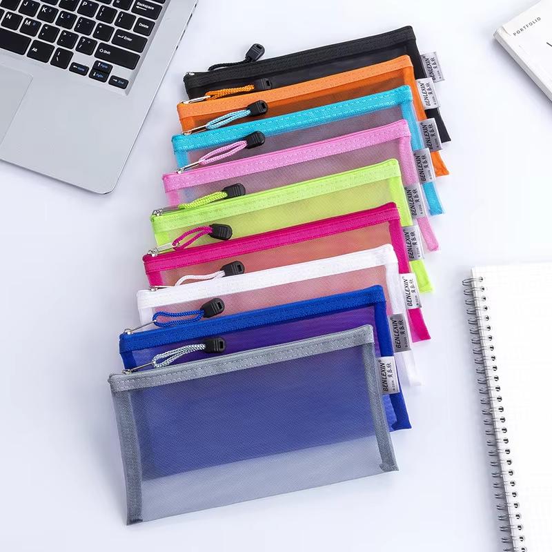 Clear Mesh Pencil Pouch For Exam - NOVO Estojo de Lápis de Malha