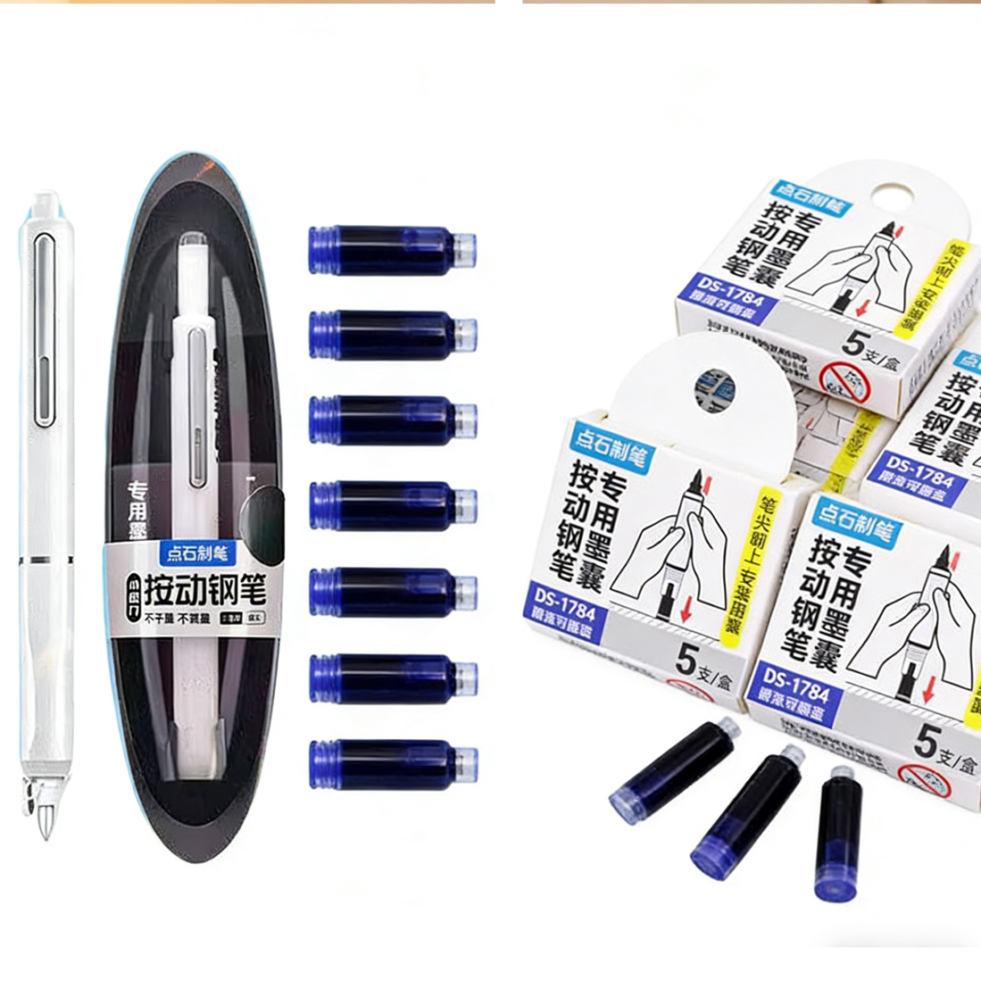 Retractable Eraser Pen Click - Caneta de imprensa cápsula espaço-tempo apagável