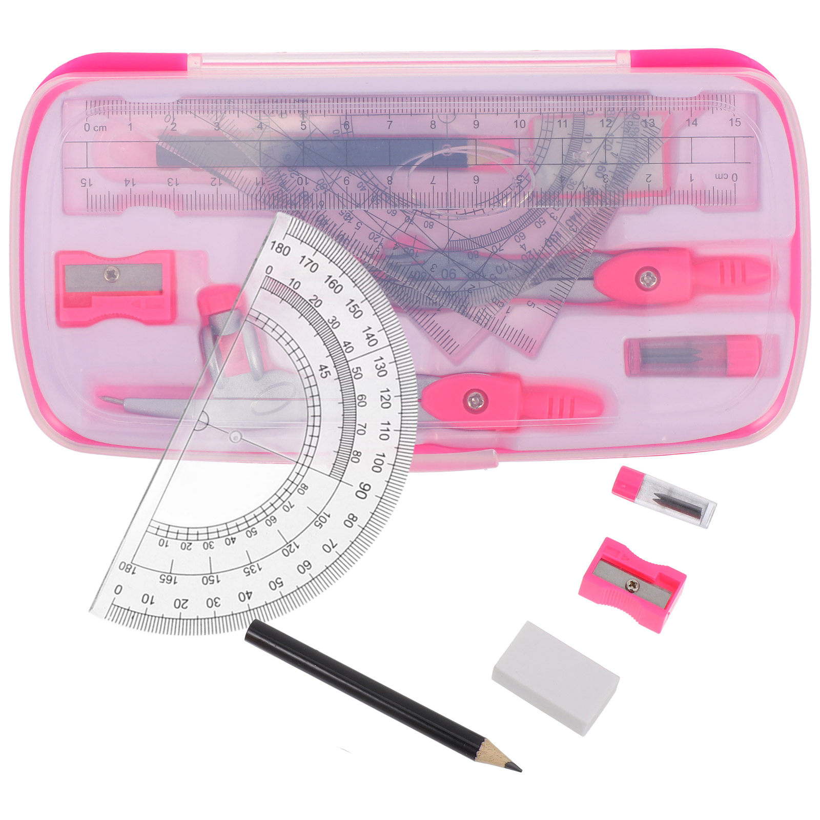 Math Geometry Set With Compass - Conjunto de Compasso Portátil Leve com