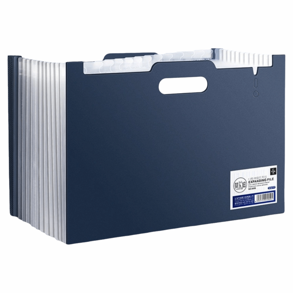 Expandable Accordion File Folder 13 Pockets - Pasta Expansível Vertical com 13 Bolsos,