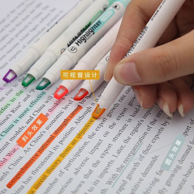 Pastel Highlighter Set Double Ended - Única Window Tip Highlighter Pen, Double