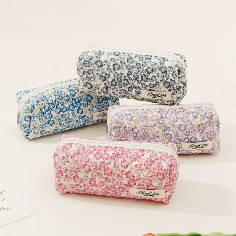 Aesthetic Large Pencil Case Pouch - 1 peça retro floral lápis bolsa