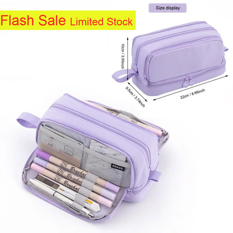 Aesthetic Large Pencil Case Pouch - Estojo de Lápis Grande com 4