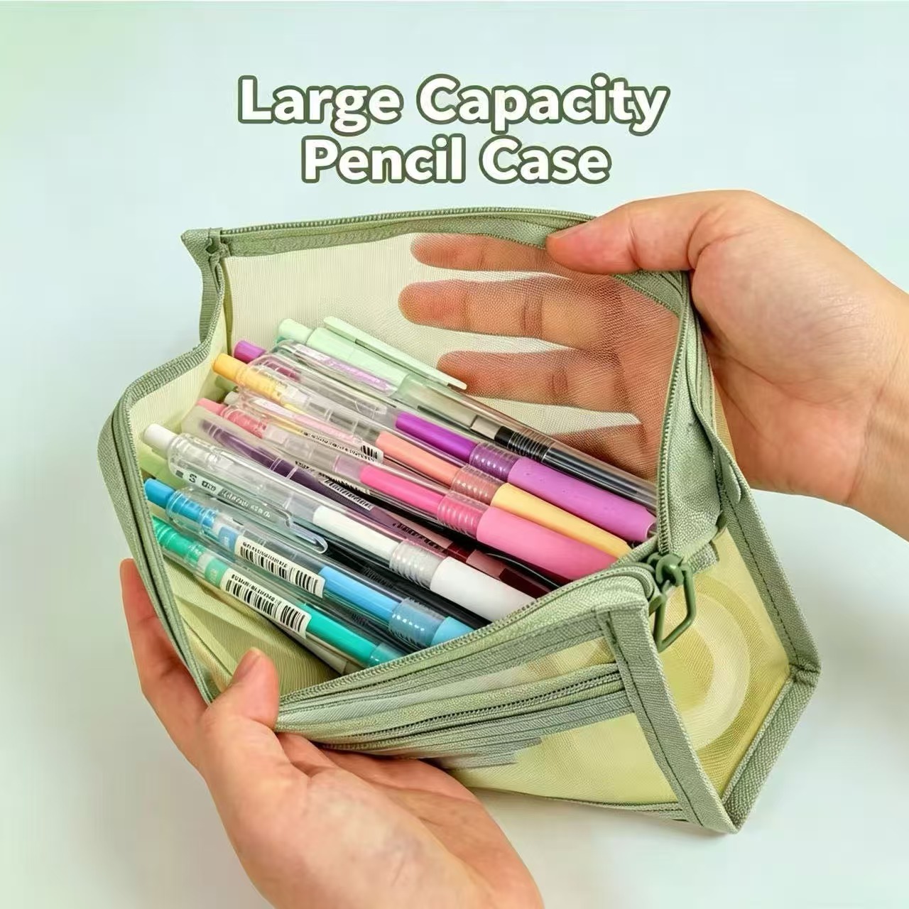 Estojo de Lápis Transparente d - Clear Mesh Pencil Pouch For Exam avaliação e preço
