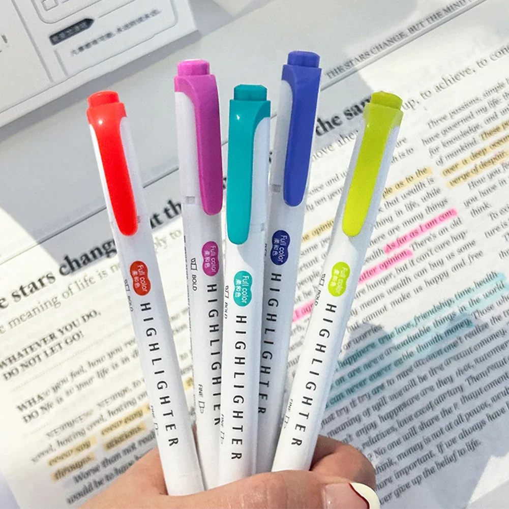 5 pçs marcadores pastel cores  - Pastel Highlighter Set Double Ended avaliação e preço