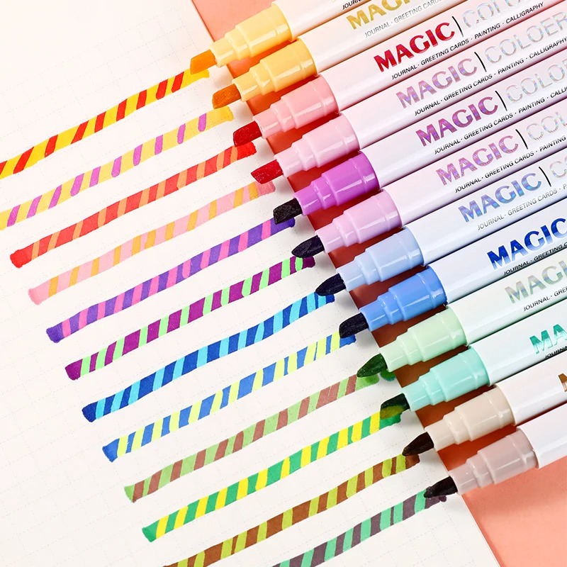 Conjunto de 12 Canetas Marcado - Pastel Highlighter Set Double Ended avaliação e preço