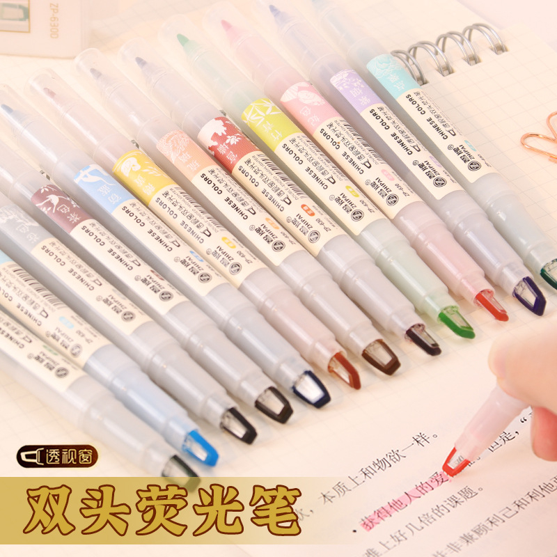 5 pçs/set canetas marcadoras d - Pastel Highlighter Set Double Ended avaliação e preço