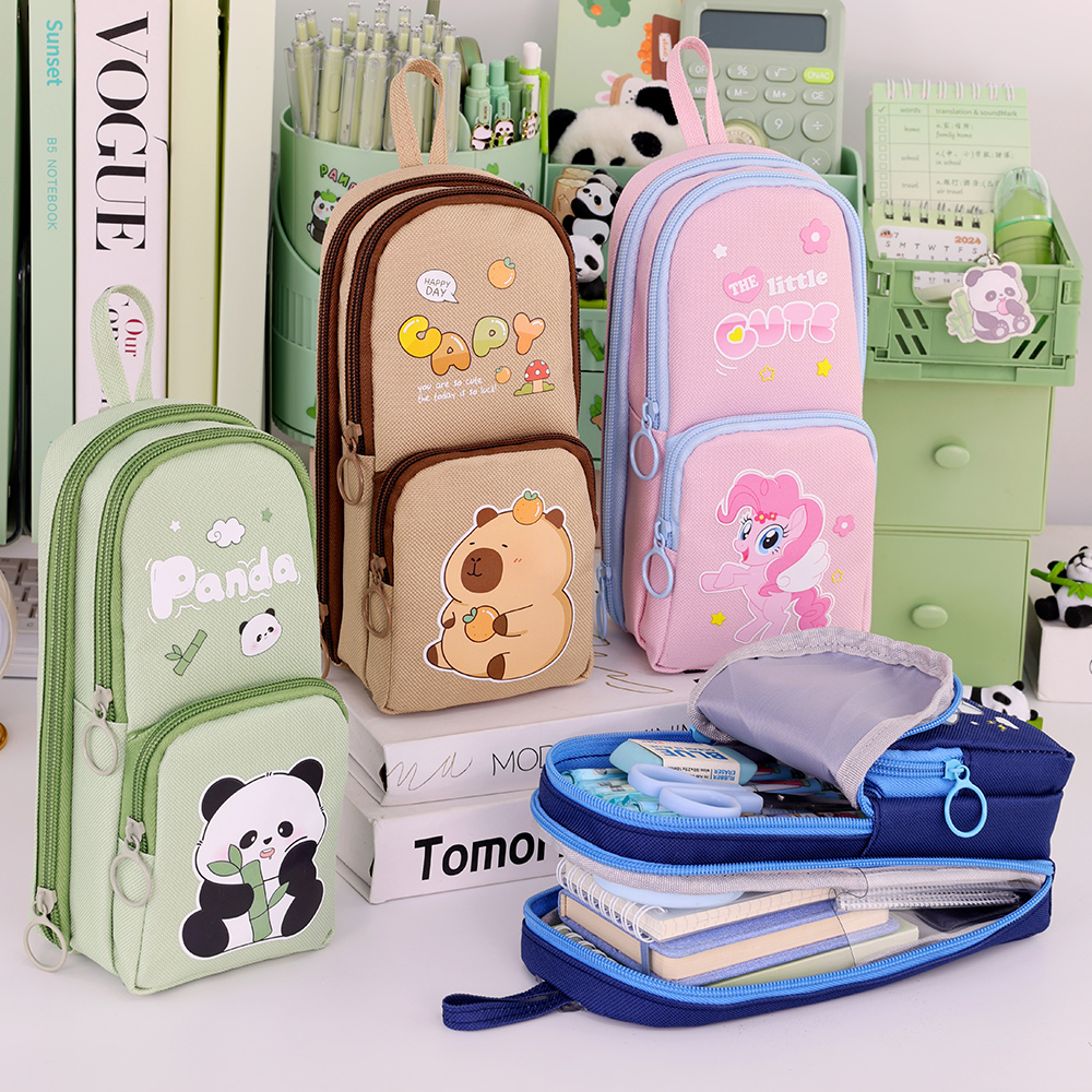 Bonito dos desenhos animados c - Aesthetic Large Pencil Case Pouch avaliação e preço