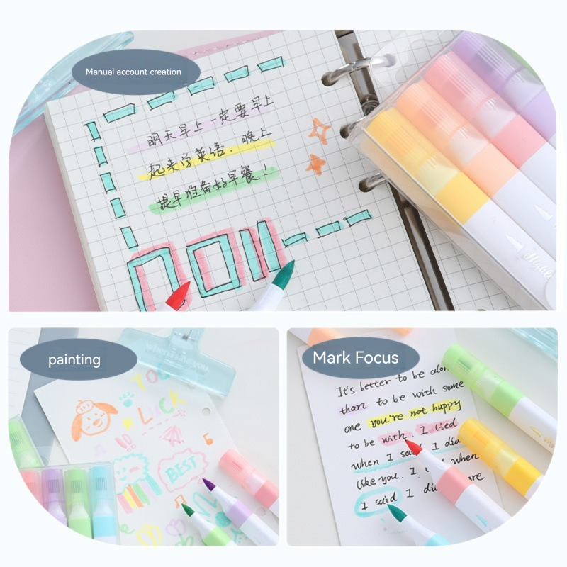 Conjunto de canetas iluminador - Pastel Highlighter Set Double Ended avaliação e preço