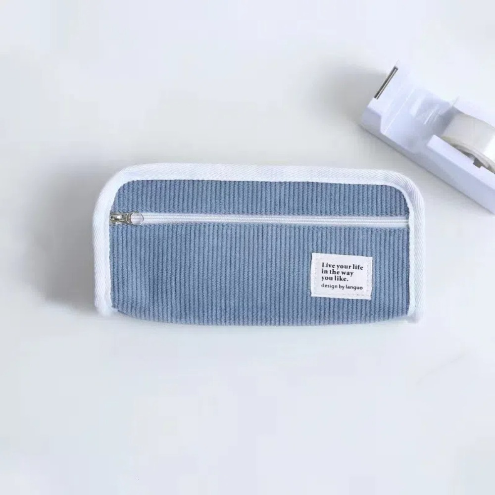 Estojo de Papelaria Rosa Azul  - Aesthetic Large Pencil Case Pouch avaliação e preço