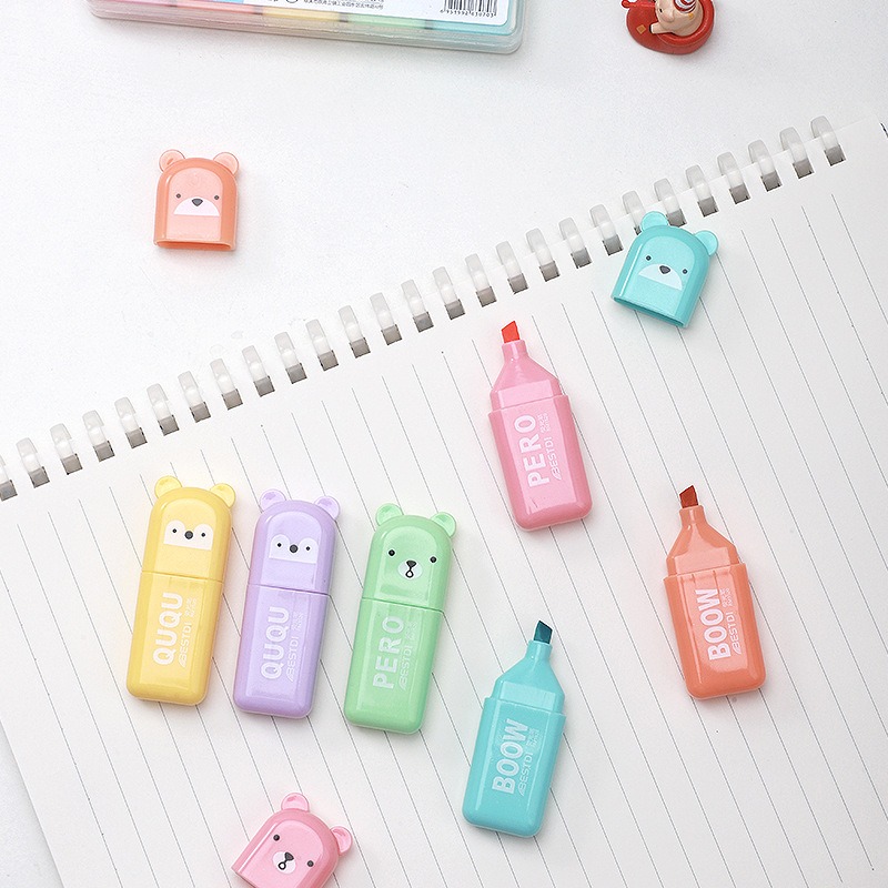 Canetas Marcadoras Kawaii em F - Pastel Highlighter Set Double Ended avaliação e preço