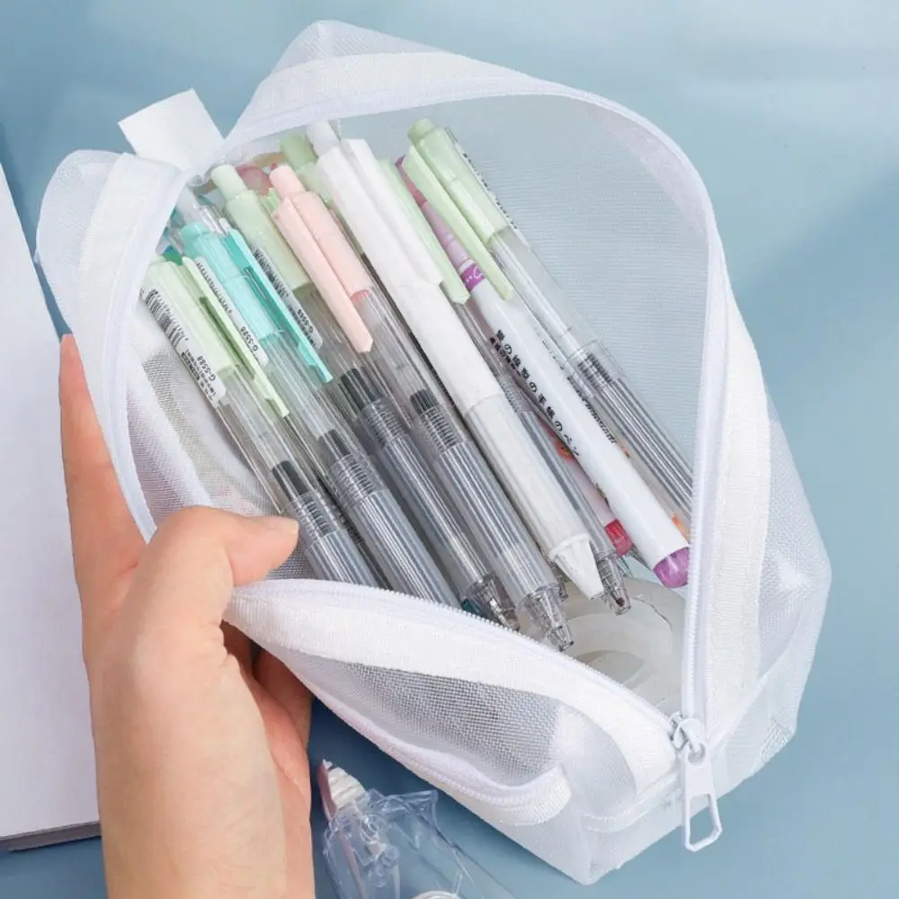 Organizador de Canetas em Malh - Clear Mesh Pencil Pouch For Exam avaliação e preço