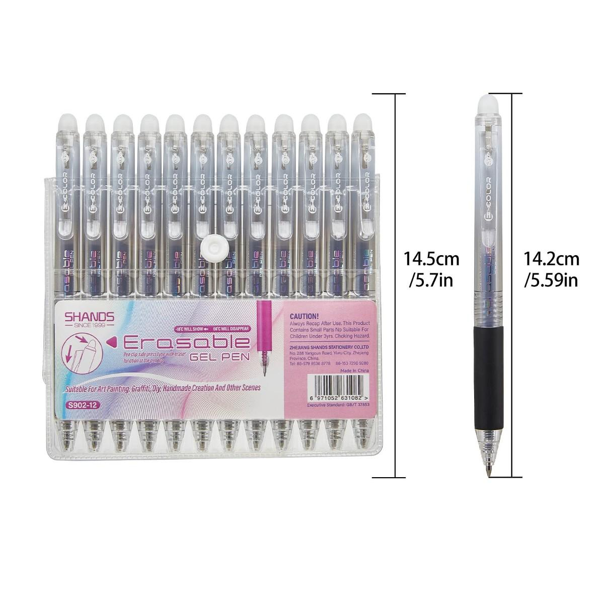 Pacote com 12 Canetas Gel Apag - Retractable Eraser Pen Click avaliação e preço