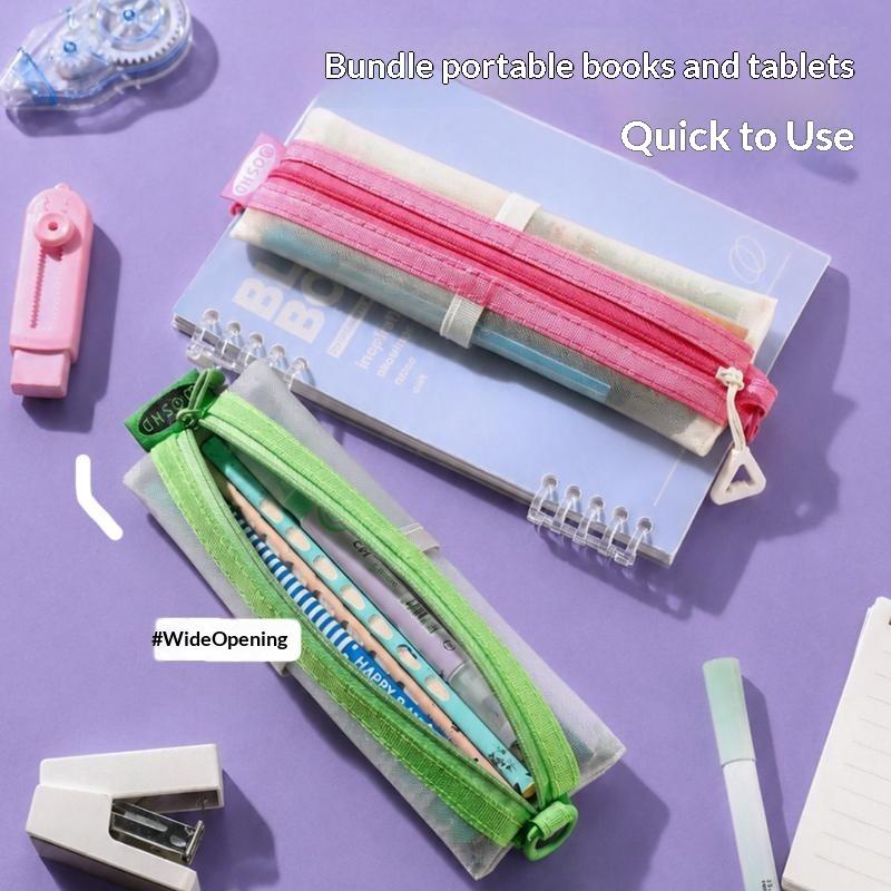 Estojo de Lápis em Malha Trans - Clear Mesh Pencil Pouch For Exam avaliação e preço