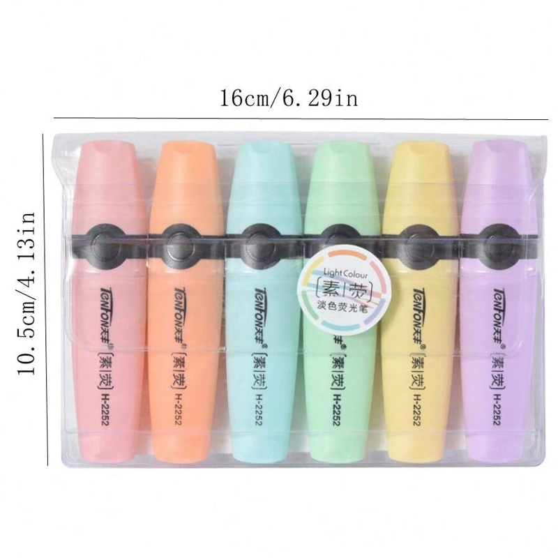 6 pçs/set iluminador cores pas - Pastel Highlighter Set Double Ended avaliação e preço