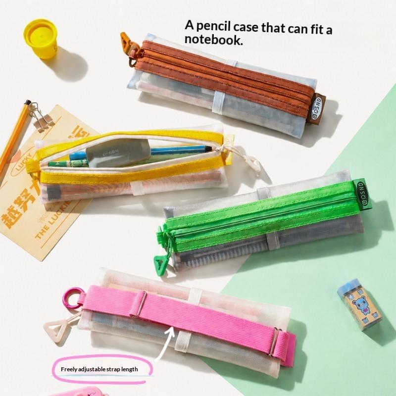 Estojo Transparente de Malha c - Clear Mesh Pencil Pouch For Exam avaliação e preço
